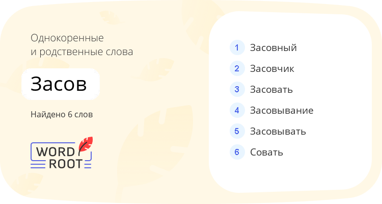 Однокоренные и родственные слова для засов