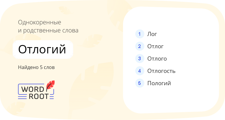 Однокоренные и родственные слова для отлогий